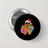 Gingerbread Six Seven 67 Meme 6 7 Funny Christmas Button (Vorne & Hinten)