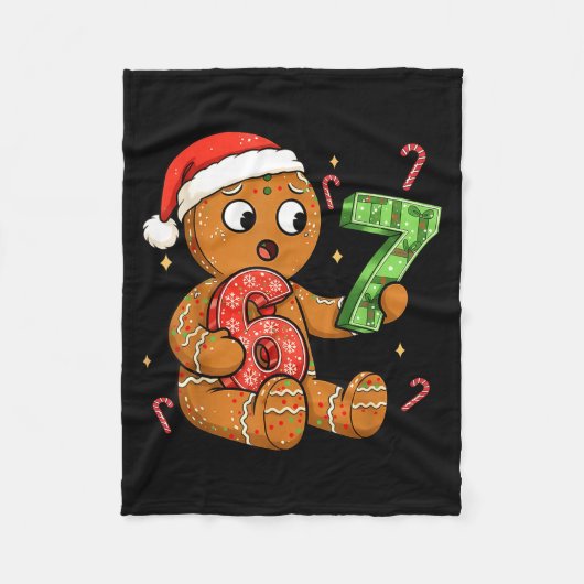 Gingerbread Six Seven 67 Meme 6 7 Funny Christmas Fleecedecke (Vorderseite)