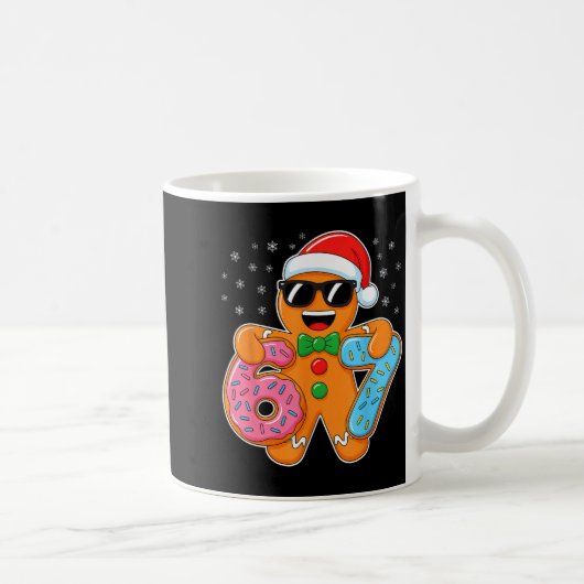 Gingerbread Six Seven 67 Meme 6 7 Funny Christmas Kaffeetasse (Rechts)
