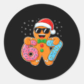 Gingerbread Six Seven 67 Meme 6 7 Funny Christmas Runder Aufkleber (Vorderseite)
