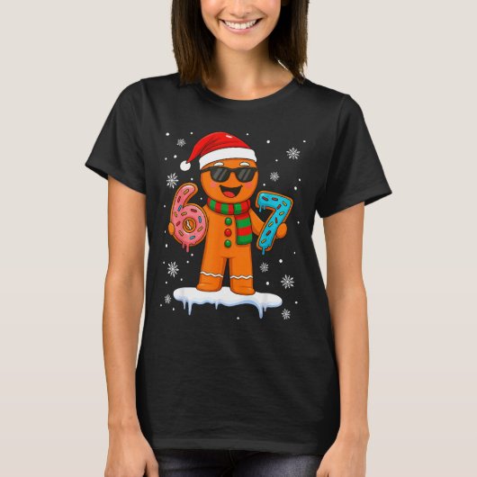 Gingerbread Six Seven 67 Meme 6 7 Funny Christmas  T-Shirt (Vorderseite)