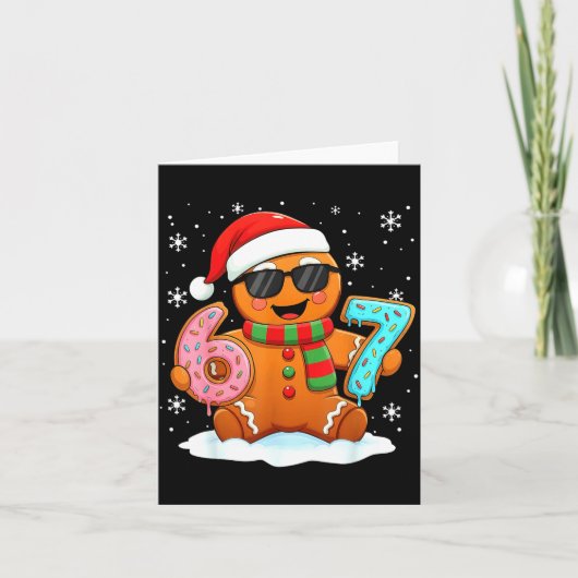 Gingerbread Six Seven Bruh Funny Christmas Meme Si Karte (Vorderseite)