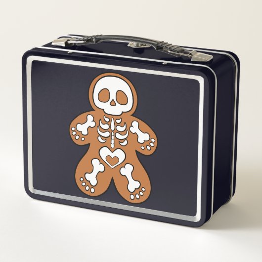 Gingerbread Skeleton Man Metall Brotdose (Rückseite)