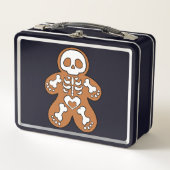 Gingerbread Skeleton Man Metall Brotdose (Vorderseite)