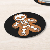 Gingerbread Skeleton Man Runder Pappuntersetzer (Angewinkelt)