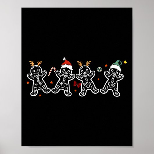Gingerbread Skeleton Weihnachtsradiologie Shir Xra Poster (Vorne)