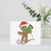 Gingerbread Skier Postkarte (Stehend Vorderseite)