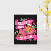 Gingerbread Sleigh Girl Nk Funny Christmas Women G Karte (Gelbe Blume)