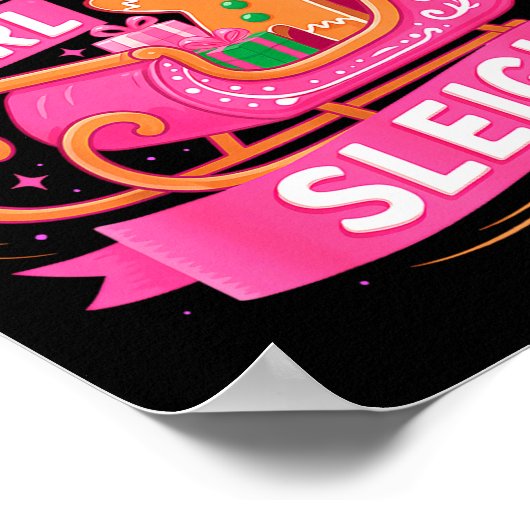 Gingerbread Sleigh Girl Nk Funny Christmas Women G Poster (Ecke)