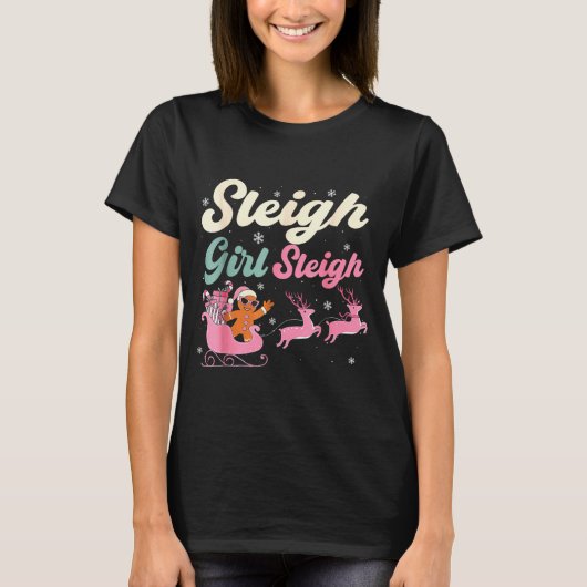 Gingerbread Sleigh Girl Nk Funny Christmas Women G T-Shirt (Vorderseite)
