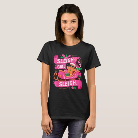 Gingerbread Sleigh Girl Nk Funny Christmas Women G T-Shirt (Vorne ganz)
