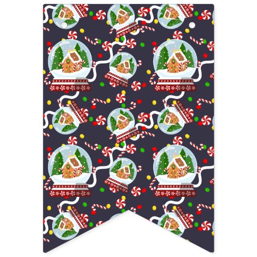 Gingerbread Snow Globes Wimpelkette (Zweite Fahne)