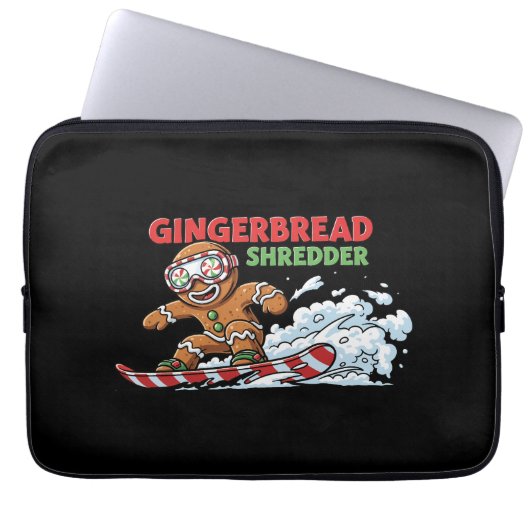 Gingerbread Snowboarder Laptopschutzhülle (Vorderseite)