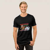 Gingerbread Snowboarder Tri-Blend Shirt (Vorderseite voll)