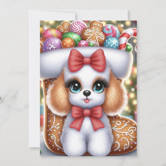 Gingerbread Snuggles: A Christmas Poodle Delight Einladung (Vorderseite)