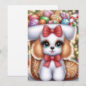 Gingerbread Snuggles: A Christmas Poodle Delight Einladung (Vorne/Hinten)