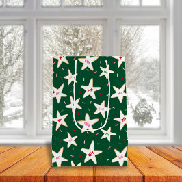 Gingerbread Star Christmas Pattern Mittlere Geschenktüte