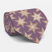 Gingerbread Stars Spiced Plum Neck Tie Krawatte (Gerollt)