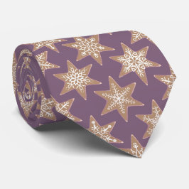 Gingerbread Stars Spiced Plum Neck Tie Krawatte