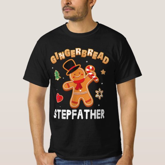 Gingerbread Stepfather Frohe Weihnachtsfeier T-Shirt (Vorderseite)