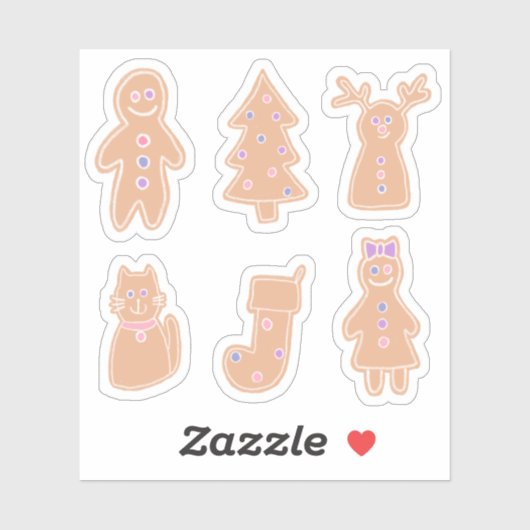 Gingerbread Stickers Aufkleber (Blatt)