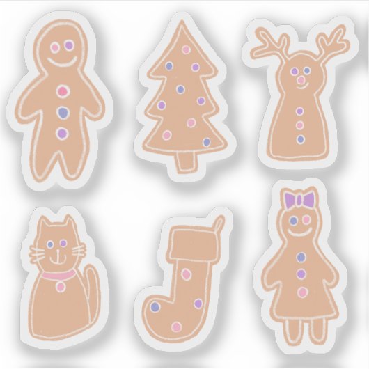 Gingerbread Stickers Aufkleber (Vorderseite)