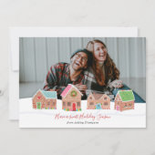 Gingerbread Street Holiday Foto Card Feiertagskarte (Vorderseite)