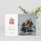 Gingerbread Street Holiday Foto Card Feiertagskarte (Stehend Vorderseite)