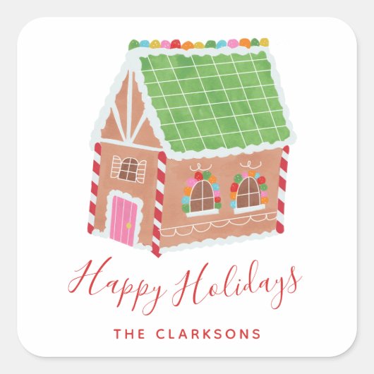 Gingerbread Street Quadratischer Aufkleber (Vorderseite)