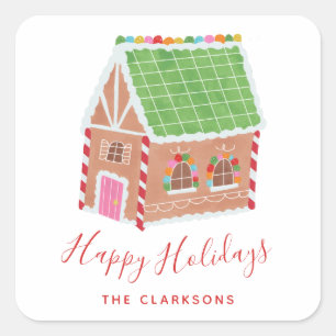 Gingerbread Street Quadratischer Aufkleber
