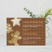 Gingerbread sugar cookie exchange swap brown party einladung (Stehend Vorderseite)