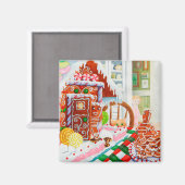 GINGERBREAD SURPRISE Square Magnet (Vorderseite/Rückseite)