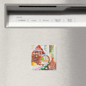 GINGERBREAD SURPRISE Square Magnet (In Situ (Geschirrspüler))