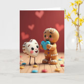 Gingerbread Sweet Love Card Karte (Gelbe Blume)