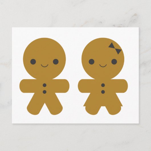 Gingerbread Sweethearts Postkarte (Vorderseite)