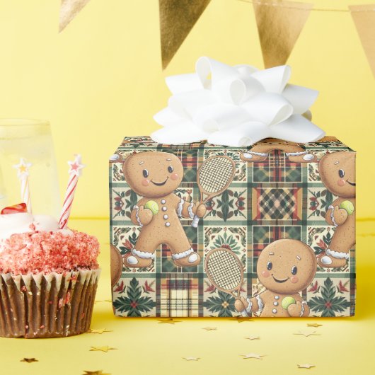 Gingerbread Tennis Grand Slam 🎾 🎄 Geschenkpapier (Geburtstagsparty)