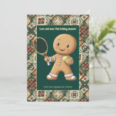 Gingerbread Tennis Grand Slam 🎾 Sondertext 🎄 Feiertagskarte (Stehend Vorderseite)