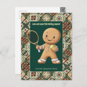 Gingerbread Tennis Grand Slam 🎾 Sondertext 🎄 Feiertagspostkarte (Vorne/Hinten)