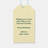 Gingerbread Tennis Grand Slam 🎾 Sondertext 🎄 Geschenkanhänger (Rückseite)