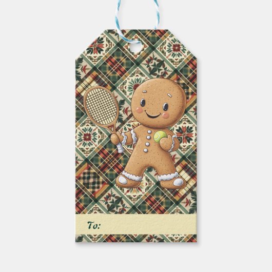 Gingerbread Tennis Grand Slam 🎾 Sondertext 🎄 Geschenkanhänger (Vorderseite)