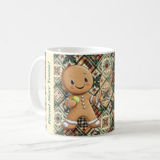 Gingerbread Tennis Grand Slam 🎾 Sondertext 🎄 Kaffeetasse (Vorderseite Links)