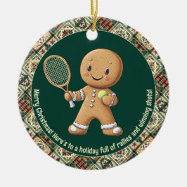 Gingerbread Tennis Grand Slam 🎾 Sondertext 🎄 Keramik Ornament