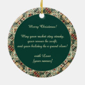 Gingerbread Tennis Grand Slam 🎾 Sondertext 🎄 Keramik Ornament (Hinten)