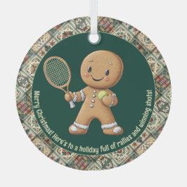 Gingerbread Tennis Grand Slam 🎾 Sondertext 🎄 Ornament Aus Glas