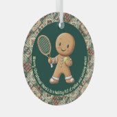 Gingerbread Tennis Grand Slam 🎾 Sondertext 🎄 Ornament Aus Glas (Vorderseite Rechts)