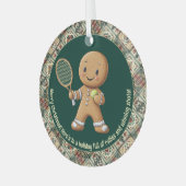Gingerbread Tennis Grand Slam 🎾 Sondertext 🎄 Ornament Aus Glas (Vorderseite links)
