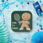Gingerbread Tennis Grand Slam 🎾 Sondertext 🎄 Pappteller (Party)