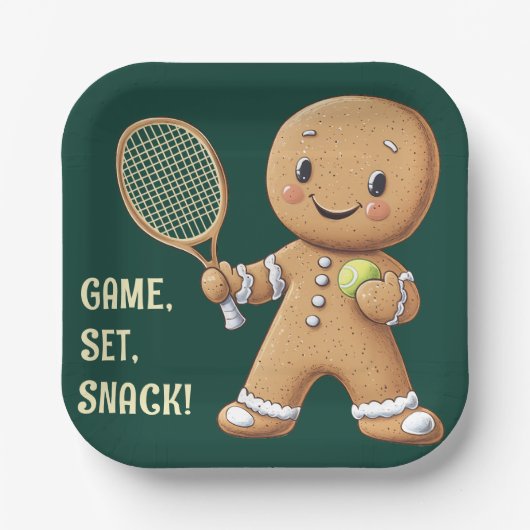 Gingerbread Tennis Grand Slam 🎾 Sondertext 🎄 Pappteller (Vorderseite)