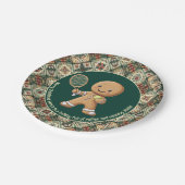 Gingerbread Tennis Grand Slam 🎾 Sondertext 🎄 Pappteller (Schrägansicht)