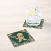 Gingerbread Tennis Grand Slam 🎾 Sondertext 🎄 Rechteckiger Pappuntersetzer (Vor Ort)